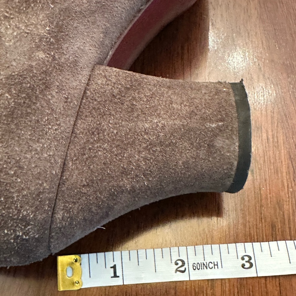 Genuine Suede Lace-Up Knee-High Boots Gold Hardware Italy - Picture 5 of 11